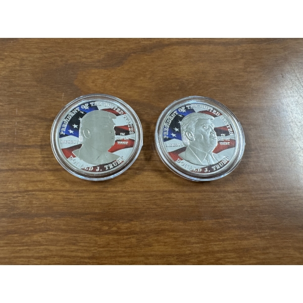 2 - 2024 President Donald Trump Campaign Collectors Coin in Case - Mint Condition