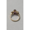 Image 4 : 14K Gold Marquise-Cut Amethyst Stone & Baguette-Cut Clear Crystal - Size 5 - Weight: 3.1g