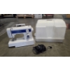 Image 1 : Like New White Brand Portable Sewing Machine With Hard Case & Peddle 