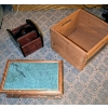 Image 1 : Jewelry Box W Marble Top And Two Wood Storage Boxes