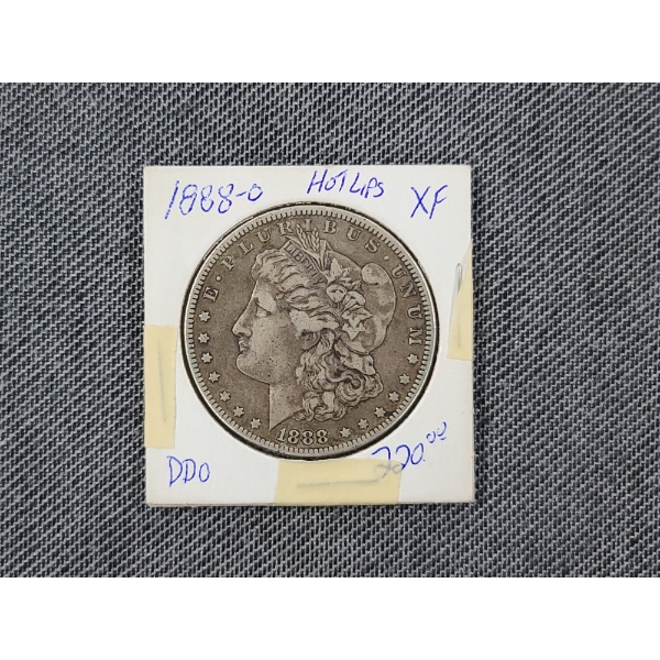 1888-O Morgan Silver Dollar Hot Lips in Approx. XF Condition - Rare Coin on Top 100 Morgan List