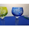 Image 4 : 2 Stunning Murano Crystal Wine Glasses - 6in. Tall