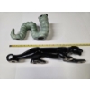 Image 3 : Highly Collectable MCM Vintage Ceramic Decor Including Iconic Black Panther & Green Inch Worm In Gre