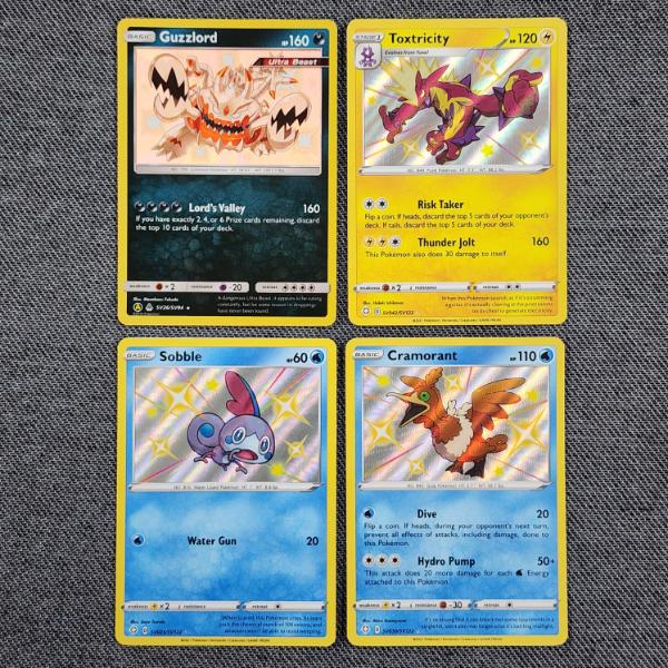 Four Holo Rare Shiny Pokemon Trading Cards