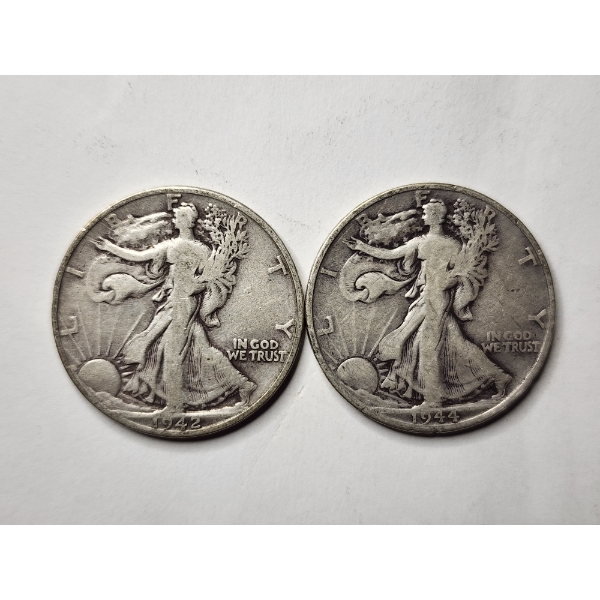 Two 90% Silver United States Walking Liberty Half Dollars ~ $1.00 in Face Value! ~ BOTH DENVER MINT!