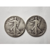 Image 1 : Two 90% Silver United States Walking Liberty Half Dollars ~ $1.00 in Face Value! ~ BOTH DENVER MINT!