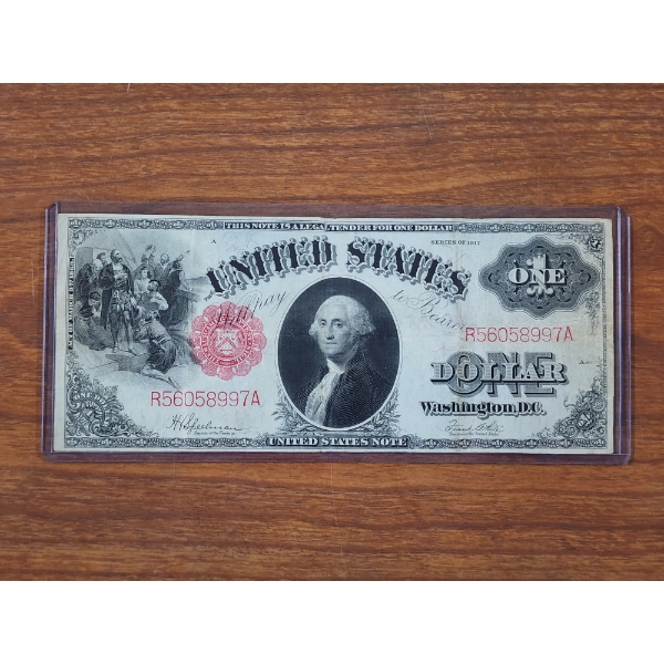 *RARE* Large Size 1917 United States Red Seal Legal Tender Note ~ Incredible Piece of History! 