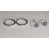 Image 1 : (2) 10K White Gold/Yellow Gold Earring Sets (One With Diamonds) - Total Weight: 6.2g