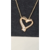 Image 3 : 10K Gold Diamond Heart Journey 18" Necklace With Diamonds - Weight: 2.4g
