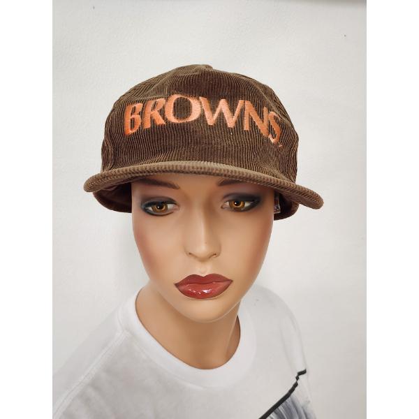 Rare Vintage Officially Licensed NFL Cleveland Browns Corduroy Style Cap By Starline