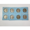 Image 1 : x8 Assorted Years 40% Silver Kennedy Half Dollars FV: $4.00
