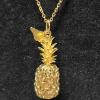 Image 2 : Gold Plated Sterling Silver Necklace with Pineapple Pendant - 5.8g TW