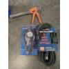 Image 3 : Sherwin Williams 5 Gallon Bucket, New 25' Air Hose, Zip Ties, Caulk Gun, Deluxe Tire Gauge & Multi O