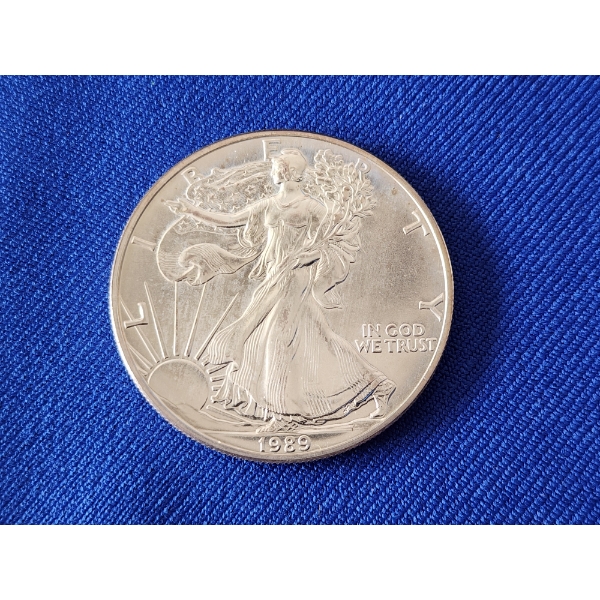 1989 Silver American Eagle $1 Coin - 1 oz .999 Fine Silver