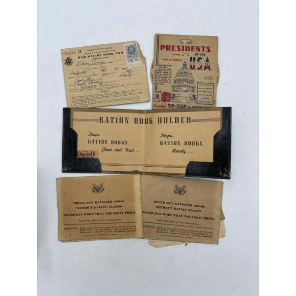 War Ration Books (2) - Presidents of the U.S.A. Order of Succession - Office of Price Administration
