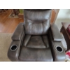 Image 4 : PICKUP IN CANTON - Gorgeous, Rich Brown Soft Leather Power Recliner Like New Condition! LED Blue Lig