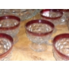 Image 3 : Indiana Glass American Whitehall Colony Diamond Point Ruby Flash Punch Bowl & 11 Cups 