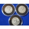 Image 1 : x3 90% Silver Walking Liberty Half Dollars 1944, 1944, 1943 In Capsules FV: $1.50