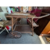 Image 2 : Beautiful Wicker Tea Cart With Floral Glass Top