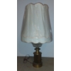 Image 1 : 32" Tall Table Lamp Brass Base Fabric Shade - See PIcs