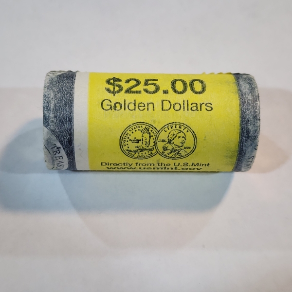 Roll Directly from the U.S. Mint: $25.00 Face Value of Sacagawea $1 "Golden Dollars"