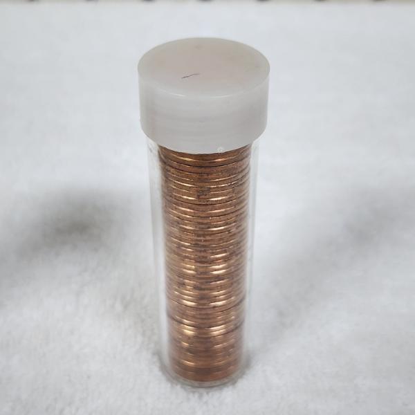 Uncounted Unsearched Tube of Assorted Uncirculated United States Pennies ~ Late 70's & Early 80'S!