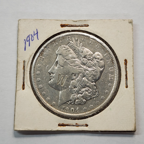 United States 1904 Morgan Silver Dollar - "W" Stamp