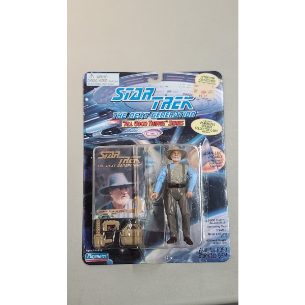 Sealed Vintage 1995 Playmates Toys Captain Jean-Luc Picard From Star Trek Collectible Action Figure
