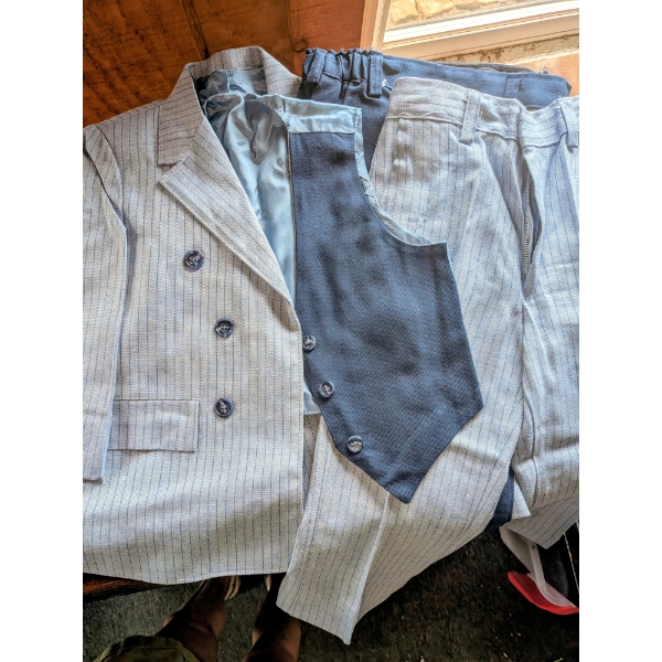 Vintage Little Boys Clothes 4-6 Including Pinstriped Jacket, Vest, & 2 Pants
