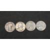 Image 1 : Assorted Years/Mint Marks 90% Silver Standing Liberty & Washington Quarters - Face Value: $1.00