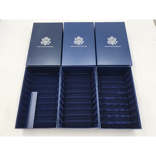 Three U.S. Mint Proof Set Storage Boxes - Each Hold 10 Standard U.S. Proof Sets! 