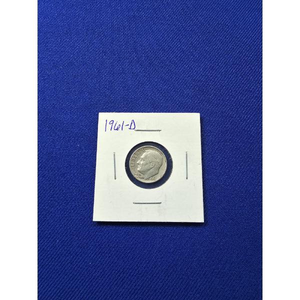 1961- D Roosevelt Silver Dime 
