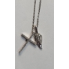 Image 6 : Sterling Silver Cross & Feather Diamond Pendant On 17.5" Necklace - Weight: 3.1g