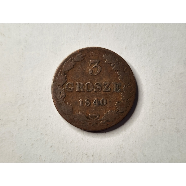 Very Nice 1840 Polish 3 Grosze Copper Coin ~ OVER 100 YEARS OLD!