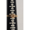 Image 8 : Vintage 14K Yellow Gold Plumb Engagement Ring With Accent Diamonds - Size 6 - Weight: 1.9g