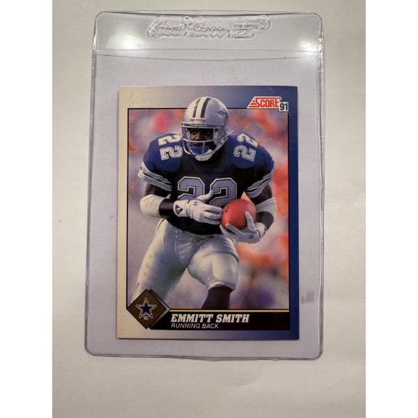 1991 Score Emmitt Smith ROOKIE Football Card In Holder - Mint Condition