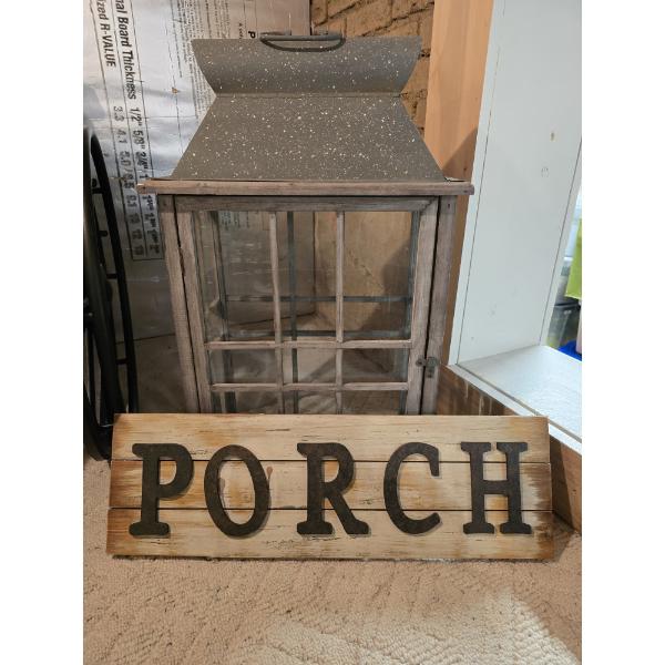 Huge Lantern and Porch Sign - Lantern: 27x16x10