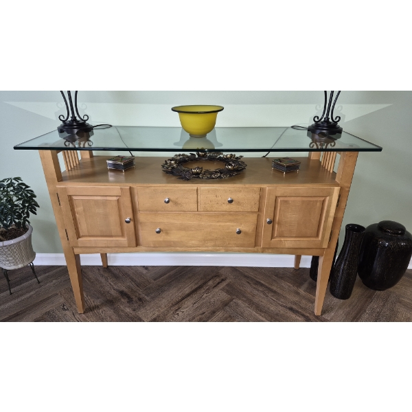 PICKUP IN NORTHFIELD - Perfect Console / Side Table  / Cabinet. With Glass Top