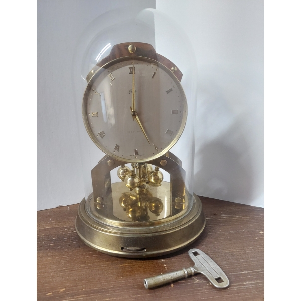 Vintage Shatz 8 Day Domed Anniversary / Wedding Clock - Visible Mechanism