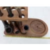Image 6 : Excellent Vintage Wood Pipe Stand And Three Vintage Wood Pipes