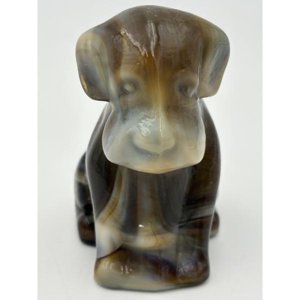 Adorable Degenhart Vintage Glass Dog Figurine- Dapper Gray Slag
