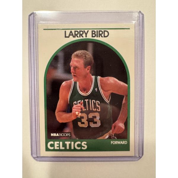 1989 NBA Hoops Larry Bird Celtics Basketball Card In Protective Holder - Mint Condition