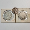 Image 1 : Three U.S. 90% Silver Coins: 1936 Quarter, 1963-D Franklin Half, & 1908-O Barber Half FV: $1.25