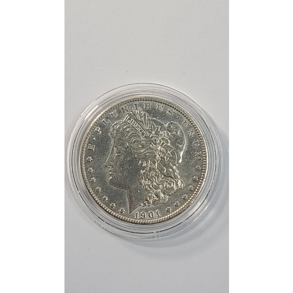 United States 1901-O Morgan 90% Silver Dollar In Coin Capsule - Mint Condition