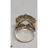 Image 5 : 14K Gold Checkerboard-Cut Green Amethyst Pendant, Dangle Earrings & Ring- Size 7-Total Weight: 15.6g