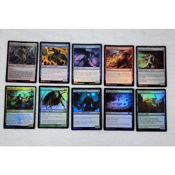 Lot of 10 Assorted Holo MTG Magic The Gathering Trading Cards 