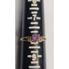 Image 7 : Women's 10K Yellow Gold Heart Shaped Amethyst Filigree Ring - Size 8 - Weight: 1.2g