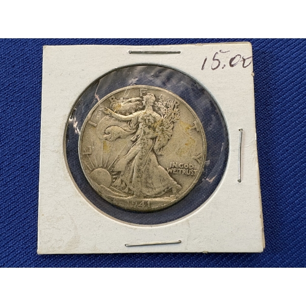 1941 90% Silver Walking Liberty Half Dollar 