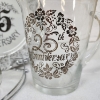 Image 3 : Nice, Never Used 25th Anniversary Plate & Glass Set Featuring Plate & Handle, 6 Glasses & Pitcher