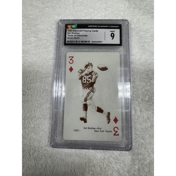 1963 Stancraft NFL Playing Cards Del Shofner Giants - CGC 9